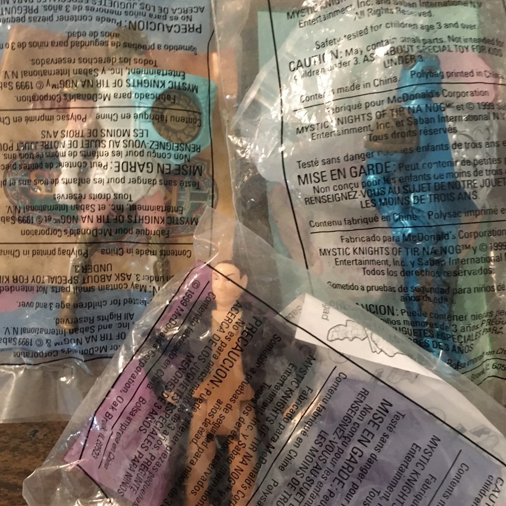 3 Mystic Knights Action Figures McDonalds #5 #6 #7